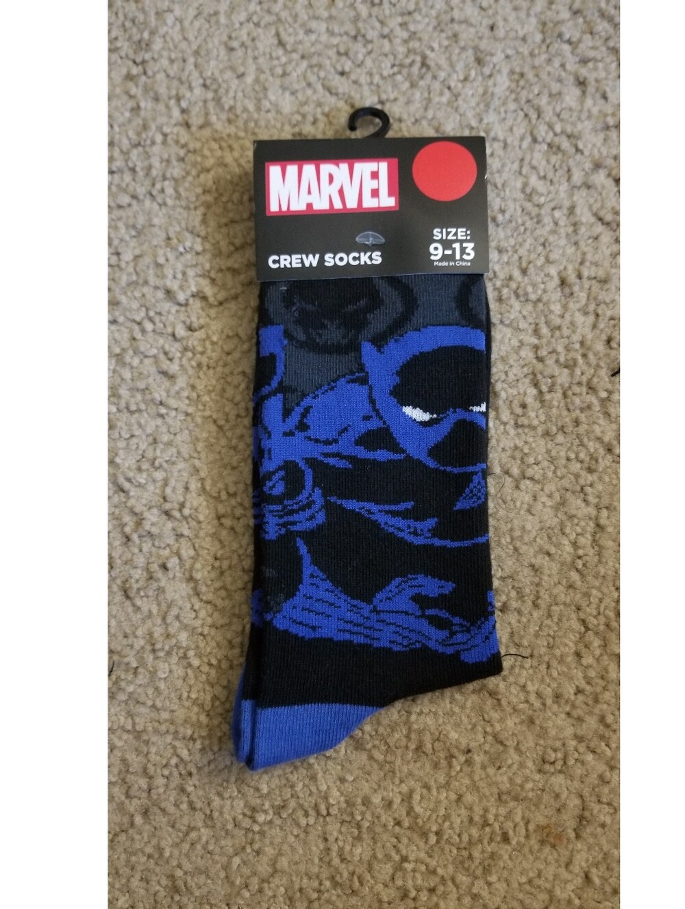 Marvel Black & Blue Graphic Crew Socks